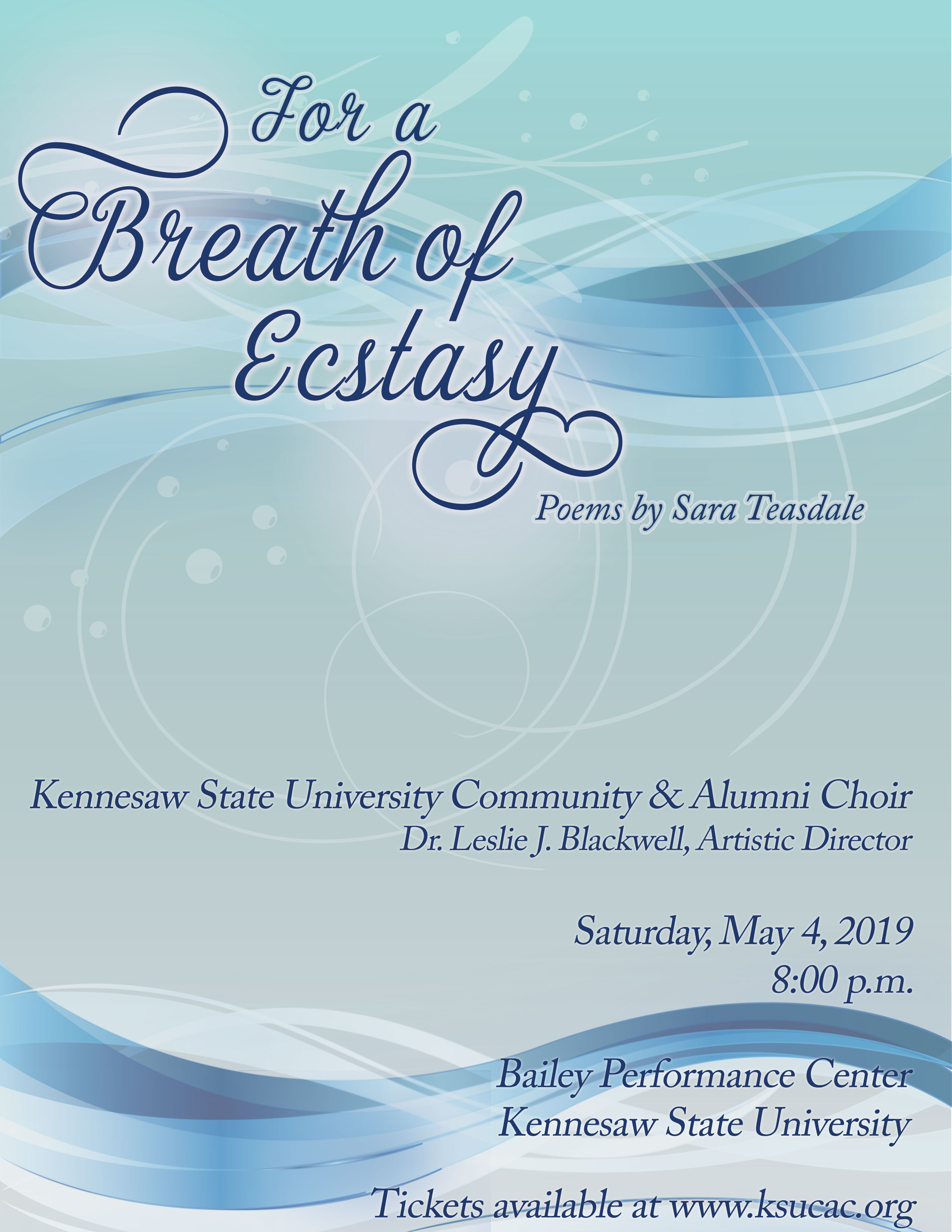 For a Breath of Ecstasy Concert Program Cover